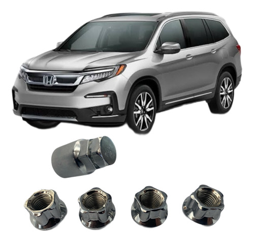 Birlos De Seguridad Honda Pilot 2016-2021 Acero Solido.