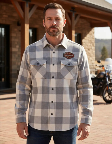 Camisa De Cuadros Para Hombre, Harley-davidson