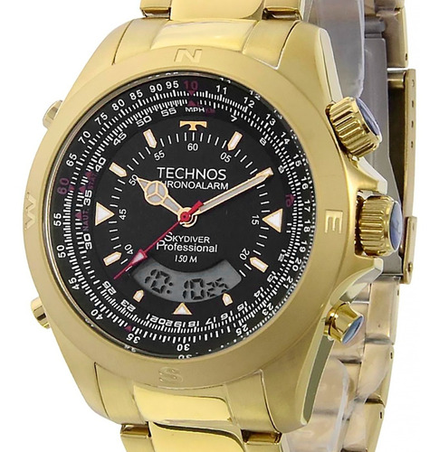 Relógio Technos Masculino Skydiver Pilot T20565/4p Dourado