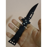 Cuchillo Automático De Combate Negro, Caza Y Pesca. Filo X