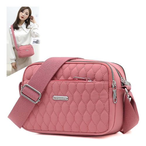 Bolso Multifuncional Impermeable Y Antirrobo Para Mujer Color Rosa