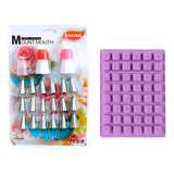 Kit Pastelería Set X24u Boquillas +molde Abecedario Silicona