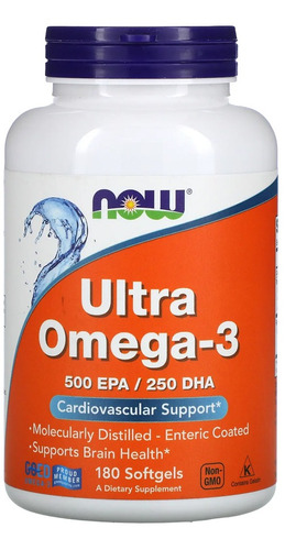 Ultra Omega 3 Now Foods 180 Softgels Importado Eua/usa