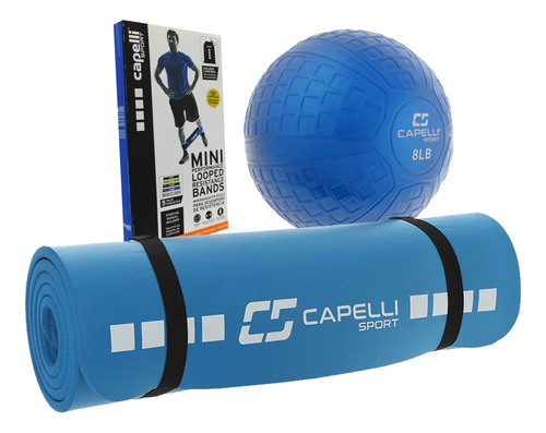 Kit Ejercicio Fitness Yoga Tapete Pelota Mini Bandas Mnn5