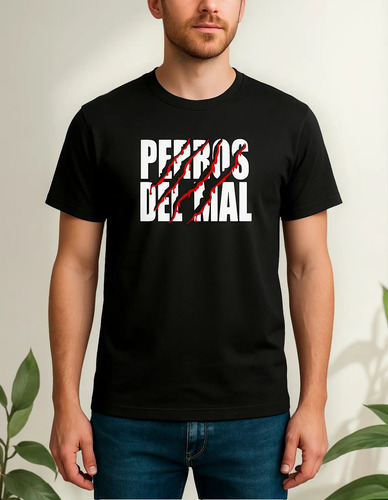 Playera Perros Del Mal Lucha, Negra Casual Calidad.