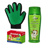 Kit Limpieza Shampoo/jabon Insecticida/cepillo Caninos