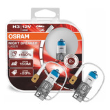 Par Lampada Osram Night Breaker Laser H3 150% +luz - 2pc