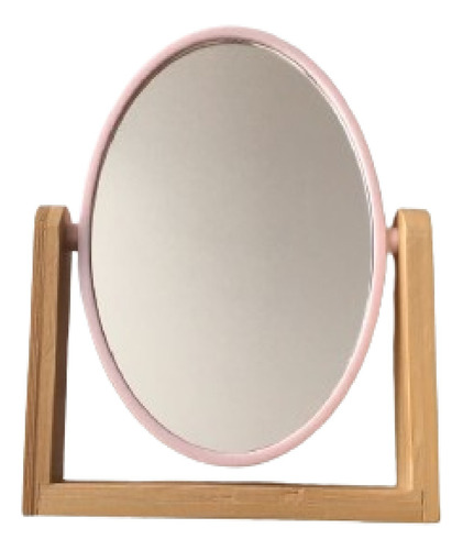Espelho De Mesa Moldura Madeira Para Maquiagem Regulável