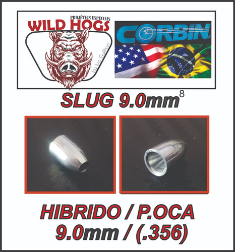 Chumbo Slug Hibrido H65 .356 / 9mm 65 Grains/ 4,2gr 100u