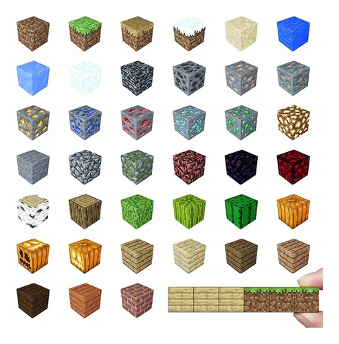 64pcs Bloco De Construção De Brinquedo Magnético Minecraft