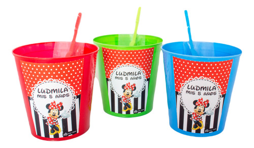 Cepillo De Dientes+vaso Mickey Minnie Infantil Personalizx15