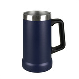 Caneca Térmica Chopp À Vácuo Inox Cerveja 709ml C/ Alça Cor Azul-marinho Liso