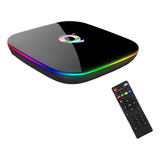 Android Smart Tv Box Colorlight 4g+64g Luces Coloridas Color Negro Tipo De Control Remoto Control De Voz