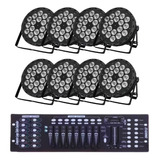 8 Canhao Led Parled 18x15w Rgbw+uv Iluminação + Mesa Dmx