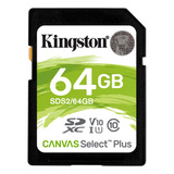 Tarjeta Sd Kingston Canvas Select Plus Sds2/64gb Clase 10