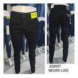 Jeans Elasticado De Hombre Pitillo,negro Liso (mj850007)