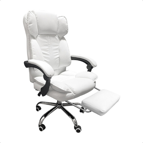 Silla Escritorio Ejecutiva Sillon Ergonomica Blanca Negra