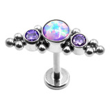  Piercing Labret  Joya Titanium Tb115 Op+morado  1,2x8  1un