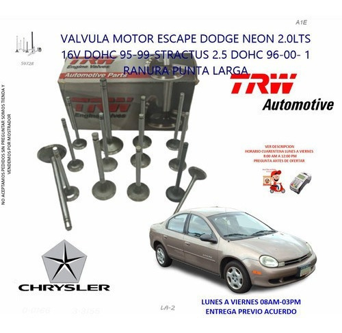 Valvula Motor Escape Dodge Neon 2.0lts 16v Dohc 95-99- F1w Foto 2