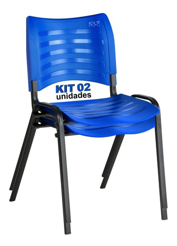 Kit 02 Cadeira Iso Fixa Empilhável Recepção Igrejas V. Cores