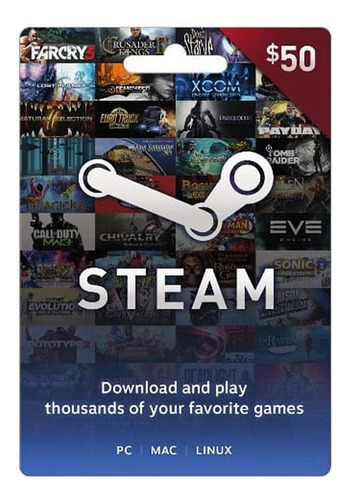 Tarjeta De Regalo Steam 50usd ¡entrega Inmediata!