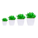 Vaso De Plantas Artificial Pequenos Para Decoração 4 Unid.