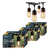 3pzs Set De Extensión Luces Led Focos Vintage 24 Enchufes Luz Cálido