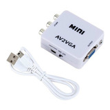 Conversor Av2 ( Rca ) Com Audio  Para Vga - Av2vga