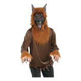 Disfraz De Hombre Lobo Con Máscara Para Adulto, De Animal Lo
