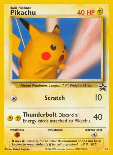 Cartas Pokemon Pikachu 26 Black Star Español