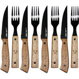 Set 8 Piezas De Cuchillos Y Tenedores Para Comidas Wayu