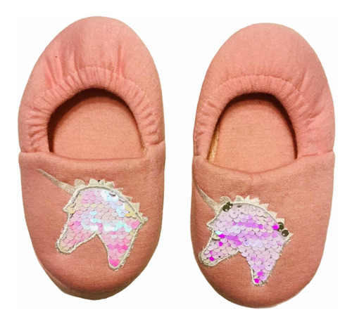 Pantufla Unicornio Lentejuelas Para Niñas.