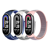 3pcs Para Mi Band 8 Cambio De Correa Velcro Nylon Tejido