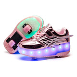 Regalo Infantil Patines Con Luces Led 2 Ruedas Desmontables