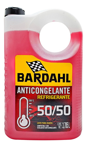 Anticongelante Bardahl Listo Para Usar  50/50 Rojo Galon 