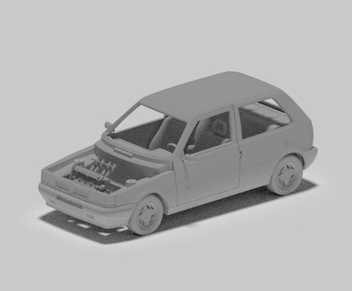 Archivo Stl Fiat Uno 3p Sin Capot Para Impresión 3d