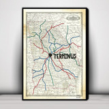 Cuadro Decorativo The Walking Dead Terminus Mapa Twd F396