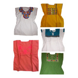 Lote De 5 Blusas Artesanales. . Bordadas A Mano. 