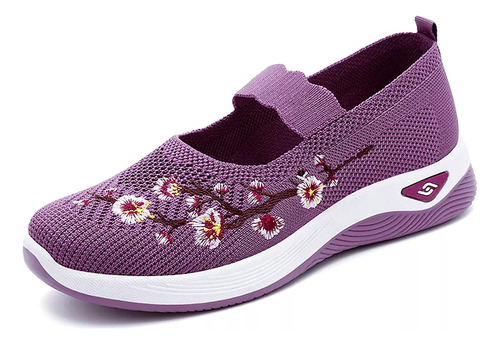 Zapatos Ligero De Mujer Zapatillas Bordado Ortopédicas 2024
