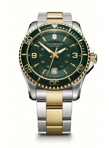 Reloj Victorinox Maverick Large Green Silvergold 43mm 241605