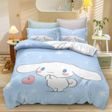 Juego De Ropa De Cama Cinnamoroll De Tamaño Doble, 3 Piezas