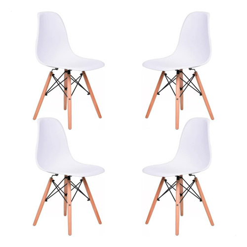 Cadeira Para Mesa De Jantar Design Eiffel Wood 4 Unidades 