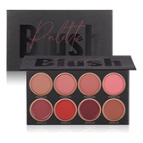 Paleta De Maquillaje Profesional Para Rubor, 8 Colores Mate 