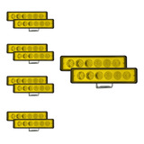 Set De 10 Faros Con 6 Leds Barra Luz Amarilla 18w Tunelight