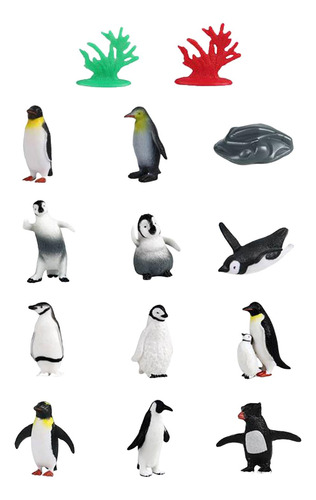 14 Peças Mini Pinguins Pintados À Mão, Modelo, Enfeites