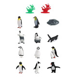 14 Peças Mini Pinguins Pintados À Mão, Modelo, Enfeites