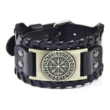 Pulsera Manilla Brazalete De Cuero Ancho Retro Celta Vikingo