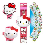 10 Piezas Reloj Para Niña Hello Kitty Proyector Juguete 