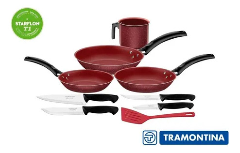 Bateria De Cocina 9pzas Antiadherente Tramontina 27899/114