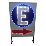 Cartel Led Estacionamiento 70 X 50 Cm Doble Faz